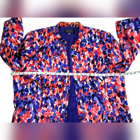 Kasper Blazer Women’s 20W Lined Colorful Open Shell Long Sleeve Good Condition - Picture 5 of 9
